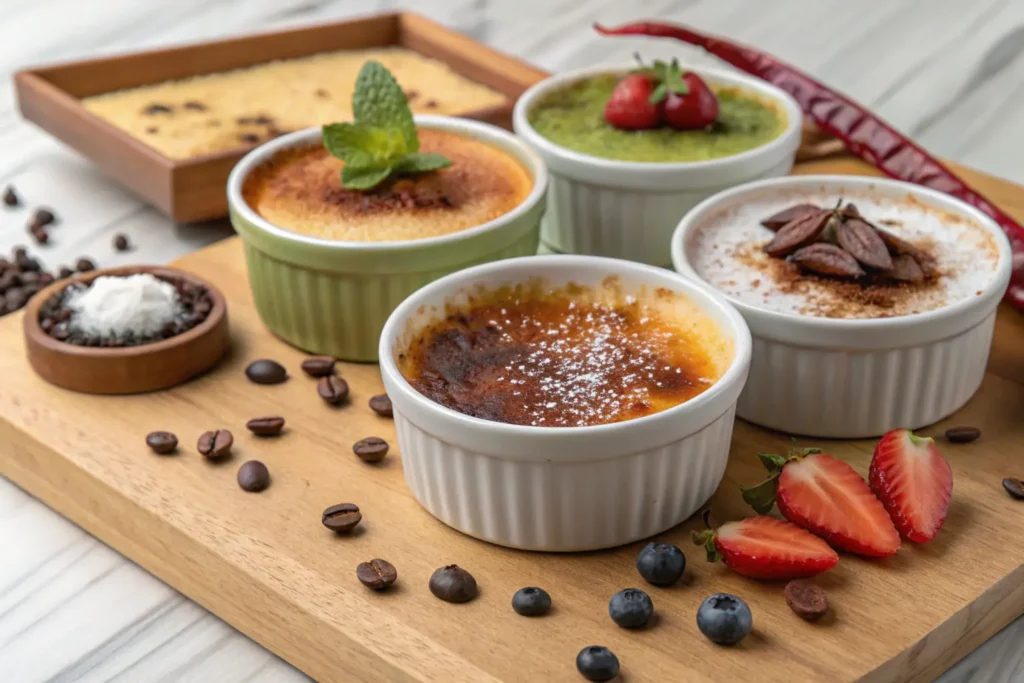 Different variations of caramelized brulee recipes