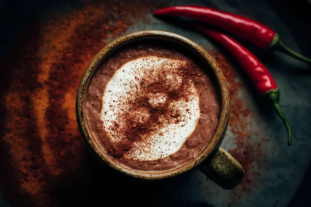 Spicy Mexican hot chocolate with chili