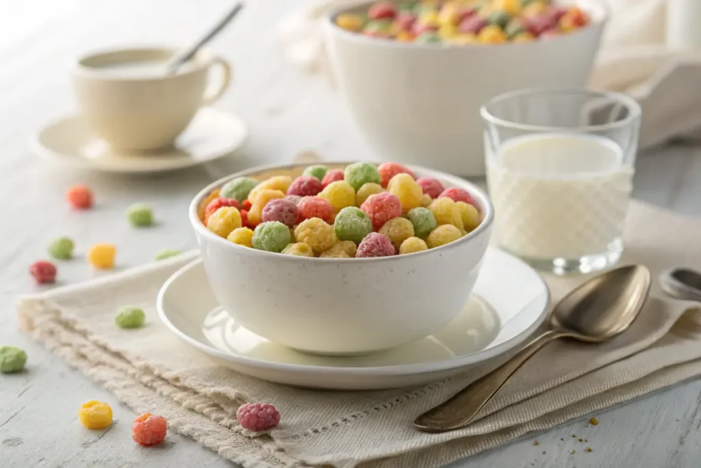 Corn pops cereal in a bowl