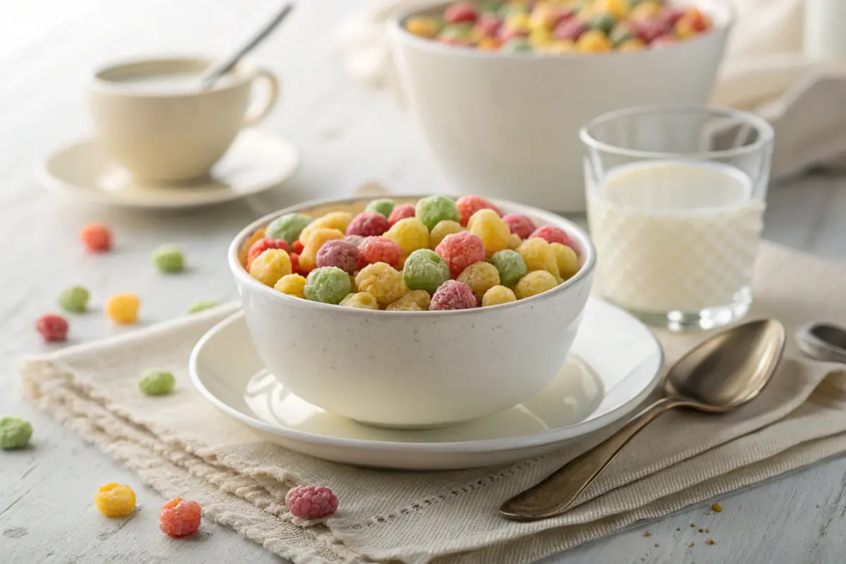 Corn pops cereal in a bowl