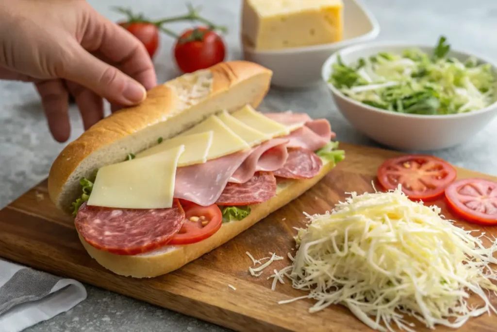 Adding provolone cheese to Jersey Mike's Italian sub ingredients