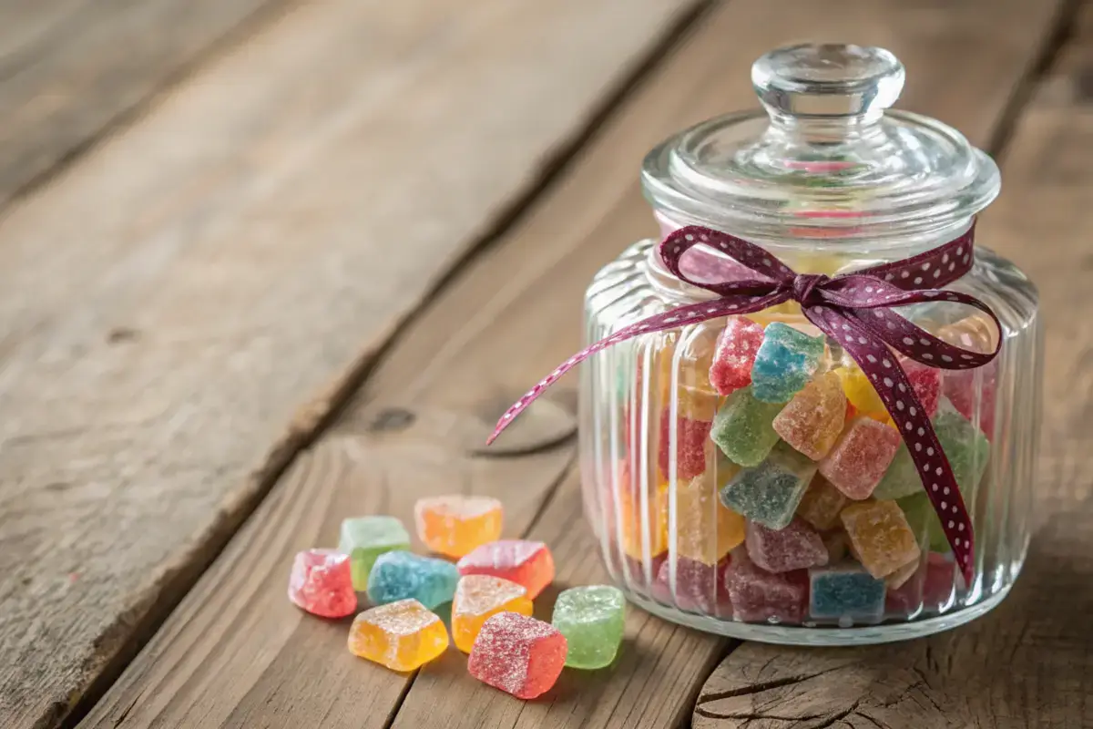 Crystal Candy in a decorative jar.