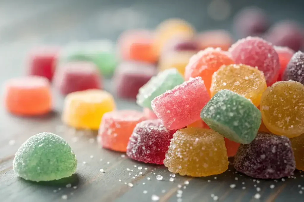 Colorful assortment of crystal candy