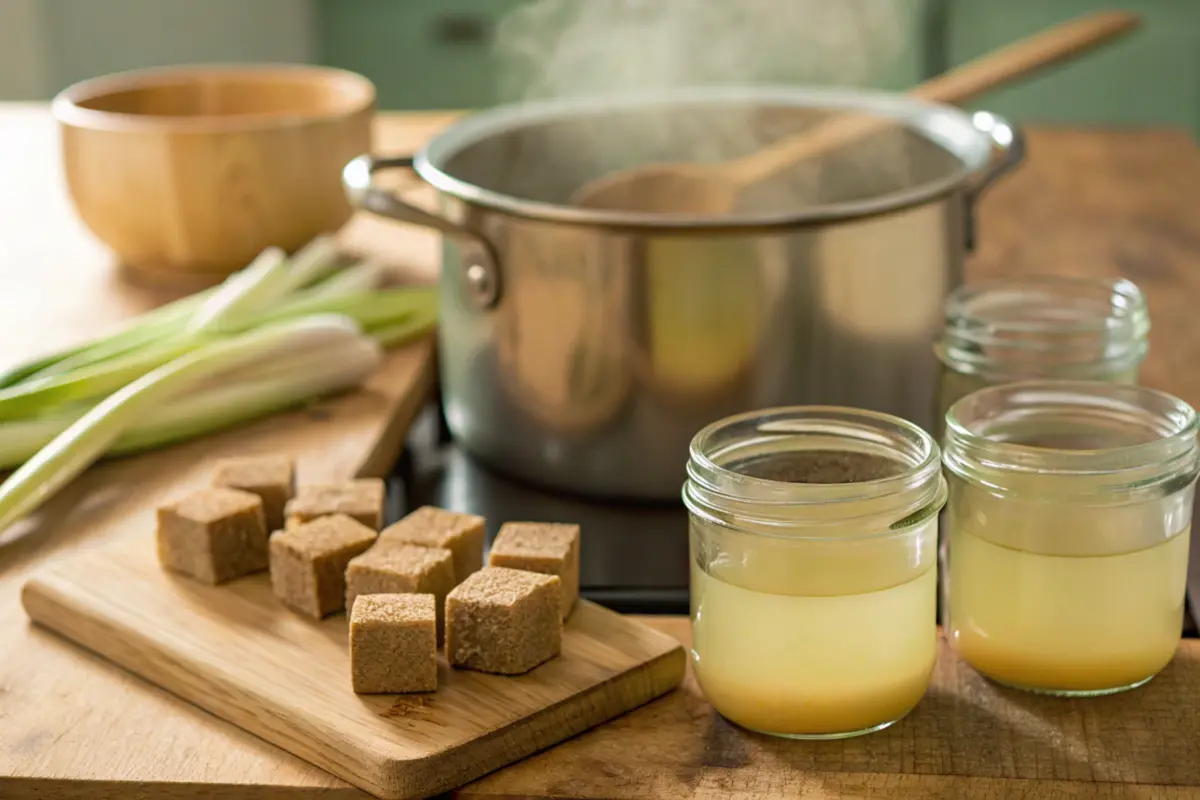 Different types of beef bouillon displayed