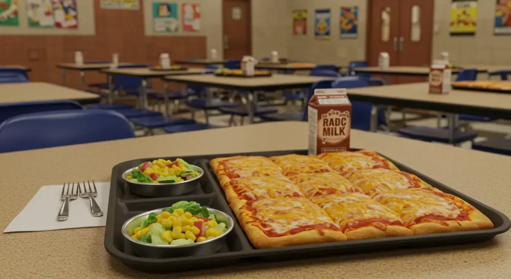 What brand were school pizzas