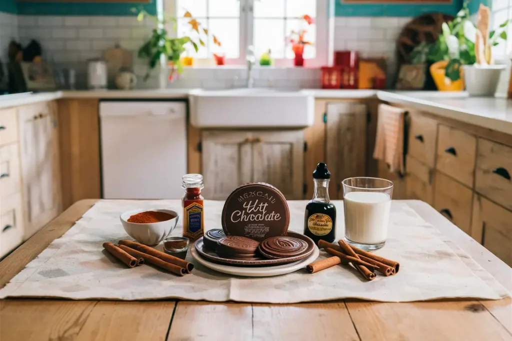 Ingredients for Mexican hot chocolate