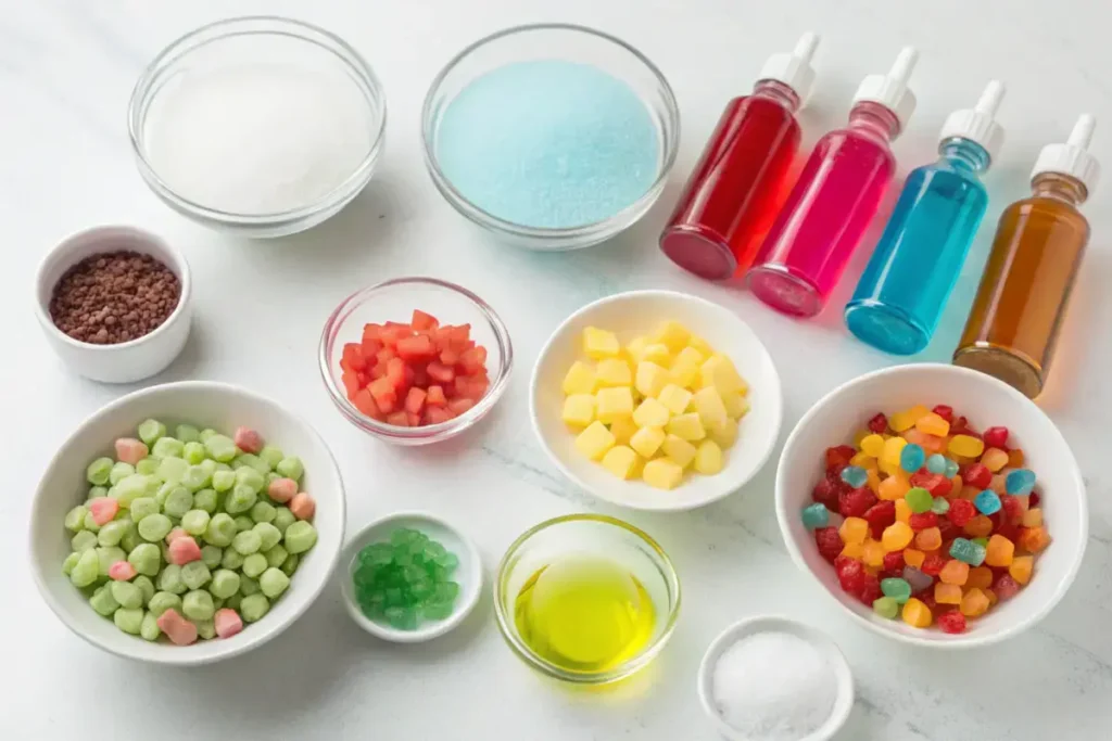 Ingredients for crystal candy making