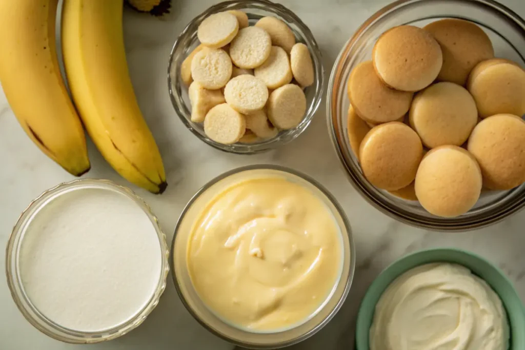 Ingredients for not your mama's banana pudding